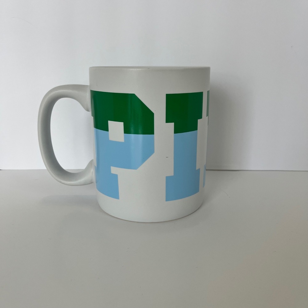 Victoria's Secret PINK Fresh Start Oversized Ceramic Mug Green Blue 29.76oz
